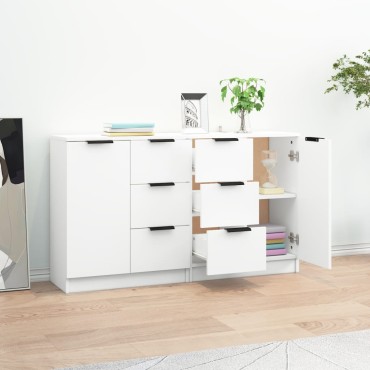 vidaXL Ντουλάπια 2 τεμ. άσπρο 60x30x70cm Επεξεργασμένο Ξύλο