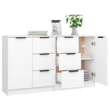 vidaXL Ντουλάπια 2 τεμ. άσπρο 60x30x70cm Επεξεργασμένο Ξύλο