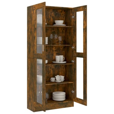 vidaXL Βιτρίνα Καπνιστή Δρυς 82,5x30,5x185,5cm Επεξεργασμένο Ξύλο 1 τεμ.