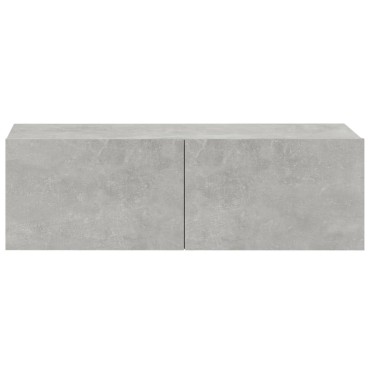 vidaXL Έπιπλα Τηλεόρασης 2 τεμ. Γκρι Σκυροδεμ. 100x30x30cm Επεξ. Ξύλο