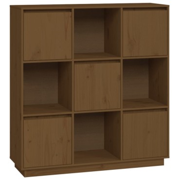 vidaXL Ντουλάπι Ψηλό Μελί 110,5x35x117cm από Μασίφ Ξύλο Πεύκου 1 τεμ.