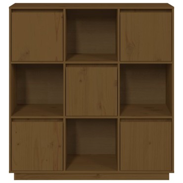 vidaXL Ντουλάπι Ψηλό Μελί 110,5x35x117cm από Μασίφ Ξύλο Πεύκου 1 τεμ.