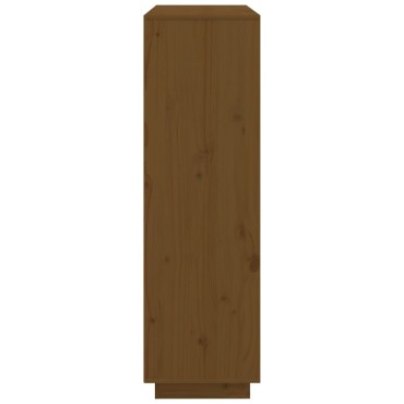 vidaXL Ντουλάπι Ψηλό Μελί 110,5x35x117cm από Μασίφ Ξύλο Πεύκου 1 τεμ.