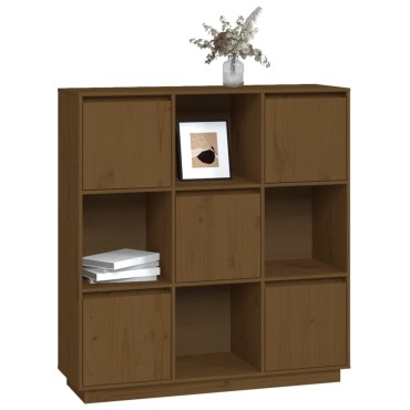 vidaXL Ντουλάπι Ψηλό Μελί 110,5x35x117cm από Μασίφ Ξύλο Πεύκου 1 τεμ.