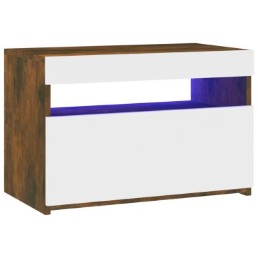 vidaXL Έπιπλο Τηλεόρασης με LED Καπνιστή Δρυς 60x35x40cm