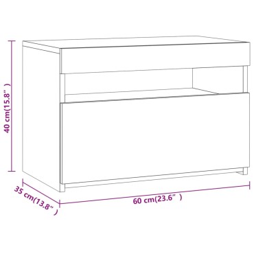 vidaXL Έπιπλο Τηλεόρασης με LED Καπνιστή Δρυς 60x35x40cm
