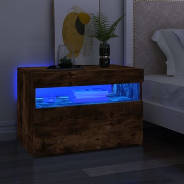 vidaXL Έπιπλο Τηλεόρασης με LED Καπνιστή Δρυς 60x35x40cm