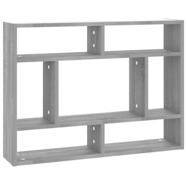 vidaXL Ραφιέρα Τοίχου Γκρι Sonoma 75x16x55cm Επεξεργασμένο Ξύλο 1 τεμ.