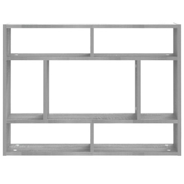 vidaXL Ραφιέρα Τοίχου Γκρι Sonoma 75x16x55cm Επεξεργασμένο Ξύλο 1 τεμ.