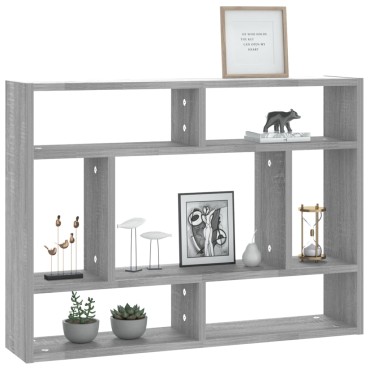 vidaXL Ραφιέρα Τοίχου Γκρι Sonoma 75x16x55cm Επεξεργασμένο Ξύλο 1 τεμ.