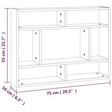 vidaXL Ραφιέρα Τοίχου Γκρι Sonoma 75x16x55cm Επεξεργασμένο Ξύλο 1 τεμ.