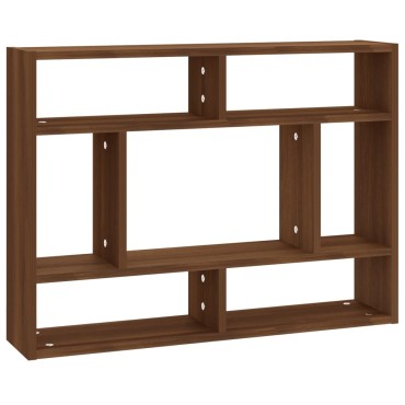 vidaXL Ραφιέρα Τοίχου Καφέ Δρυς 75x16x55cm από Επεξεργασμένο Ξύλο 1 τεμ.