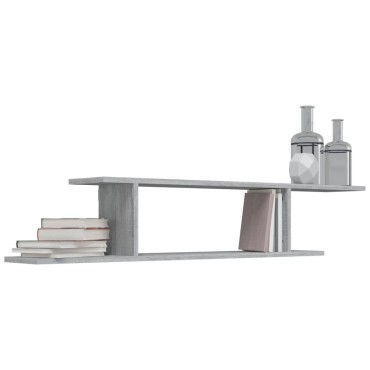 vidaXL Ράφι Τηλεόρασης Γκρι Sonoma 125x18x23cm Επεξεργασμένο Ξύλο 1 τεμ.