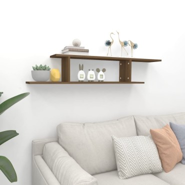 vidaXL Ράφι Τηλεόρασης Καφέ Δρυς 125x18x23cm Επεξεργασμένο Ξύλο 1 τεμ.