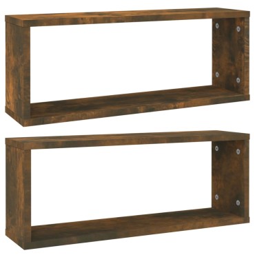 vidaXL Ραφιέρες Τοίχου Κύβοι 2 τεμ. Καπν. Δρυς 60x15x23cm Επεξ. Ξύλο