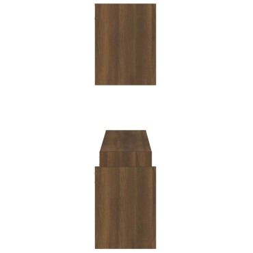 vidaXL Ράφια Τοίχου 2 τεμ. Καφέ Δρυς 100x15x20cm Επεξεργασμένο Ξύλο