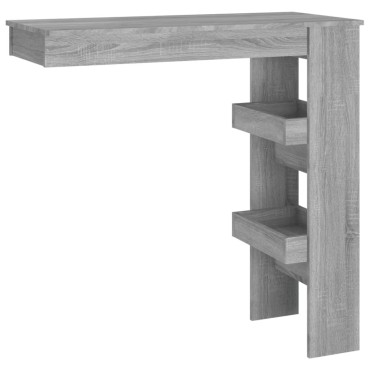 vidaXL Τραπέζι Μπαρ Τοίχου Γκρι Sonoma 102x45x103,5cm Επεξεργ. Ξύλο 1 τεμ.