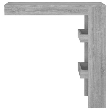 vidaXL Τραπέζι Μπαρ Τοίχου Γκρι Sonoma 102x45x103,5cm Επεξεργ. Ξύλο 1 τεμ.