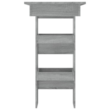 vidaXL Τραπέζι Μπαρ Τοίχου Γκρι Sonoma 102x45x103,5cm Επεξεργ. Ξύλο 1 τεμ.