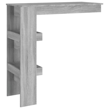 vidaXL Τραπέζι Μπαρ Τοίχου Γκρι Sonoma 102x45x103,5cm Επεξεργ. Ξύλο 1 τεμ.