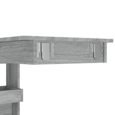 vidaXL Τραπέζι Μπαρ Τοίχου Γκρι Sonoma 102x45x103,5cm Επεξεργ. Ξύλο 1 τεμ.