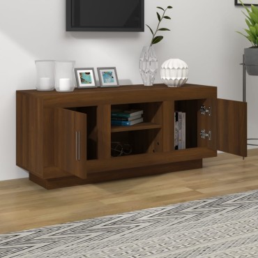 vidaXL Έπιπλο Τηλεόρασης Καφέ Δρυς 102x35x45cm από Επεξεργ. Ξύλο