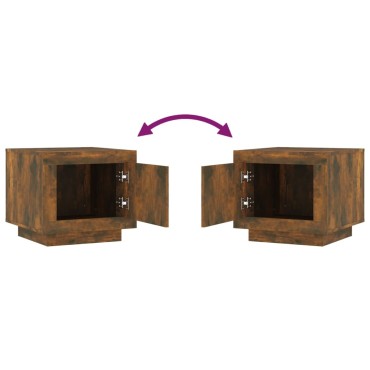 vidaXL Τραπεζάκι Σαλονιού Καπνιστή Δρυς 51x50x45cm Επεξεργασμένο Ξύλο 1 τεμ.