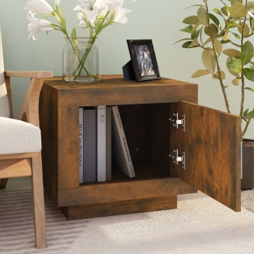 vidaXL Τραπεζάκι Σαλονιού Καπνιστή Δρυς 51x50x45cm Επεξεργασμένο Ξύλο 1 τεμ.