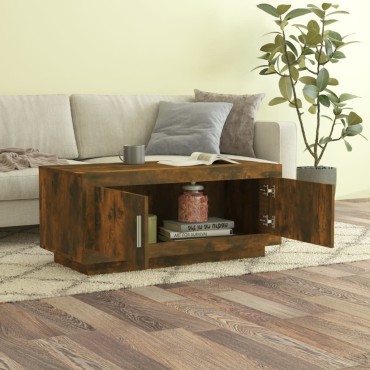vidaXL Τραπεζάκι Σαλονιού Καπνιστή Δρυς 102x50x45cm από Επεξεργ. Ξύλο 1 τεμ.