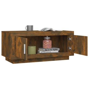vidaXL Τραπεζάκι Σαλονιού Καπνιστή Δρυς 102x50x45cm από Επεξεργ. Ξύλο 1 τεμ.