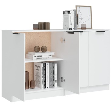 vidaXL Ντουλάπια 2 τεμ. άσπρο 60x30x70cm Επεξεργασμένο Ξύλο