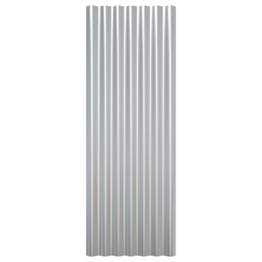 vidaXL Πάνελ Οροφής 12 τεμ. Ασημί 100x36 εκ. Ατσάλινα με Ηλεκτρ. Βαφή