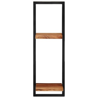 vidaXL Ράφια Τοίχου 2 τεμ. 25x25x75cm Μασίφ Ξύλο Ακακίας & Ατσάλι