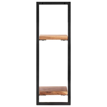 vidaXL Ράφια Τοίχου 2 τεμ. 25x25x75cm Μασίφ Ξύλο Ακακίας & Ατσάλι