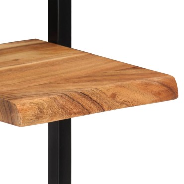 vidaXL Ράφια Τοίχου 2 τεμ. 25x25x75cm Μασίφ Ξύλο Ακακίας & Ατσάλι