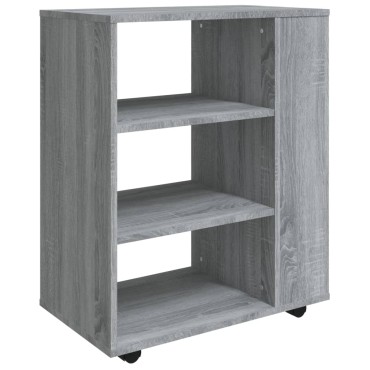 vidaXL Ντουλάπι Με Ροδάκια Γκρι Sonoma 60x35x75cm Επεξεργ. Ξύλο 1 τεμ.