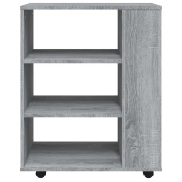 vidaXL Ντουλάπι Με Ροδάκια Γκρι Sonoma 60x35x75cm Επεξεργ. Ξύλο 1 τεμ.