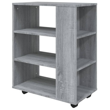 vidaXL Ντουλάπι Με Ροδάκια Γκρι Sonoma 60x35x75cm Επεξεργ. Ξύλο 1 τεμ.