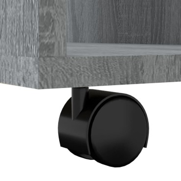 vidaXL Ντουλάπι Με Ροδάκια Γκρι Sonoma 60x35x75cm Επεξεργ. Ξύλο 1 τεμ.