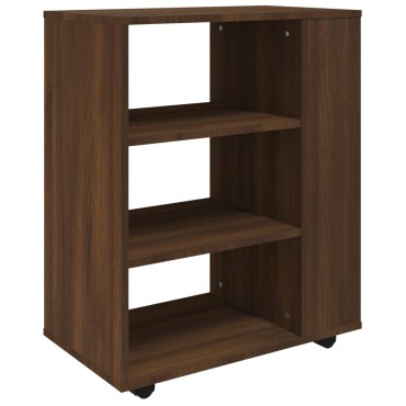 vidaXL Ντουλάπι Με Ροδάκια Καφέ Δρυς 60x35x75cm Επεξεργ. Ξύλο 1 τεμ.