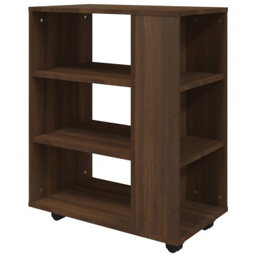 vidaXL Ντουλάπι Με Ροδάκια Καφέ Δρυς 60x35x75cm Επεξεργ. Ξύλο 1 τεμ.
