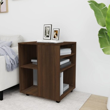 vidaXL Ντουλάπι Με Ροδάκια Καφέ Δρυς 60x53x72cm Επεξεργ. Ξύλο 1 τεμ.