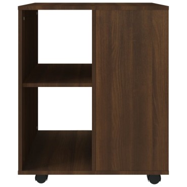 vidaXL Ντουλάπι Με Ροδάκια Καφέ Δρυς 60x53x72cm Επεξεργ. Ξύλο 1 τεμ.