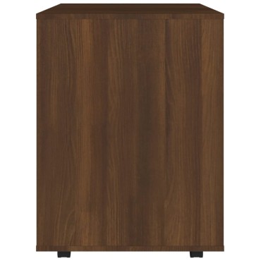 vidaXL Ντουλάπι Με Ροδάκια Καφέ Δρυς 60x53x72cm Επεξεργ. Ξύλο 1 τεμ.