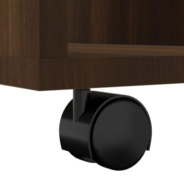 vidaXL Ντουλάπι Με Ροδάκια Καφέ Δρυς 60x53x72cm Επεξεργ. Ξύλο 1 τεμ.