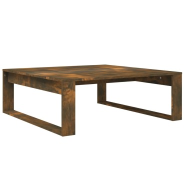 vidaXL Τραπεζάκι Σαλονιού Καπνιστή Δρυς 100x100x35cm Επεξεργ. Ξύλο 1 τεμ.