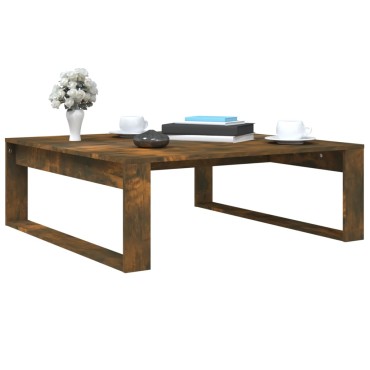 vidaXL Τραπεζάκι Σαλονιού Καπνιστή Δρυς 100x100x35cm Επεξεργ. Ξύλο 1 τεμ.