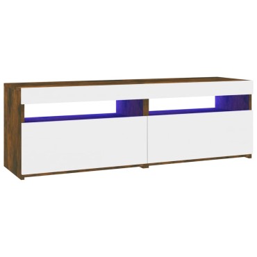 vidaXL Έπιπλα Τηλεόρασης με LED 2 τεμ. Καπνιστή Δρυς 60x35x40cm