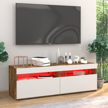 vidaXL Έπιπλα Τηλεόρασης με LED 2 τεμ. Καπνιστή Δρυς 60x35x40cm