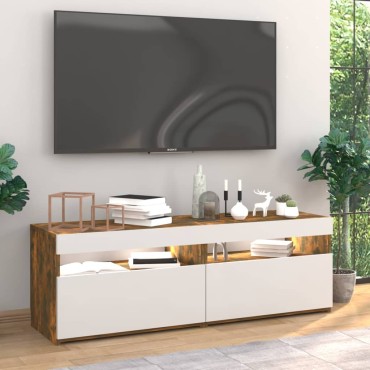 vidaXL Έπιπλα Τηλεόρασης με LED 2 τεμ. Καπνιστή Δρυς 60x35x40cm